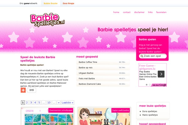 barbiespelletjes.nl site used Barbiespel