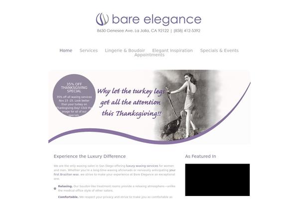 bareelegancewaxing.com site used Beautycenter_wordpress