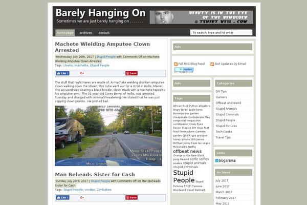 barelyhangingon.com site used Adstheme