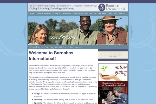 barnabas.org site used Feather