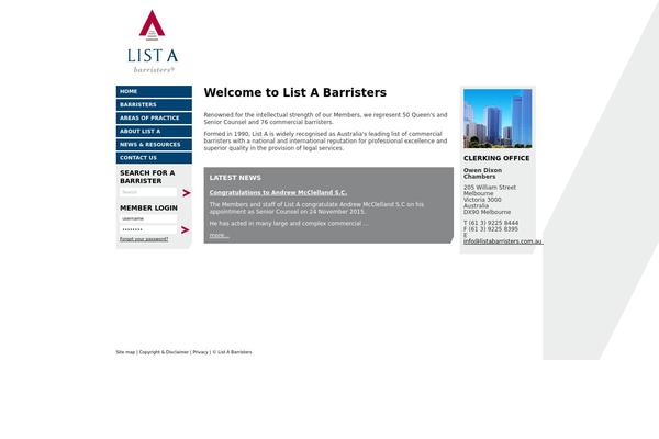 barristers.com.au site used Lista