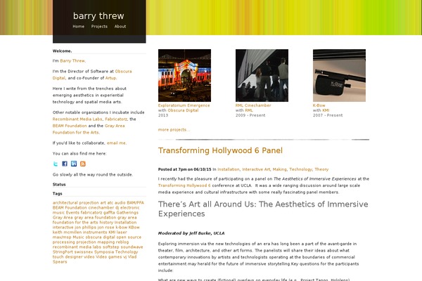barrythrew.com site used Ninjamonkeys