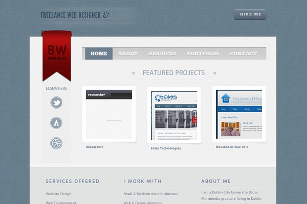 Portfolio theme site design template sample