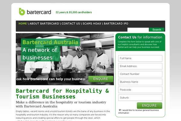 bartercardhospitality.com.au site used Bartercard