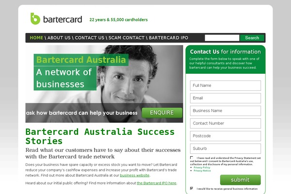 bartercardsuccess.com.au site used Bartercard