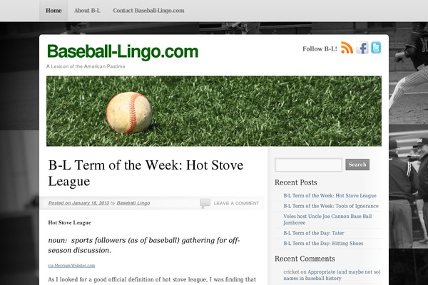 baseball-lingo.com site used Smartone-child