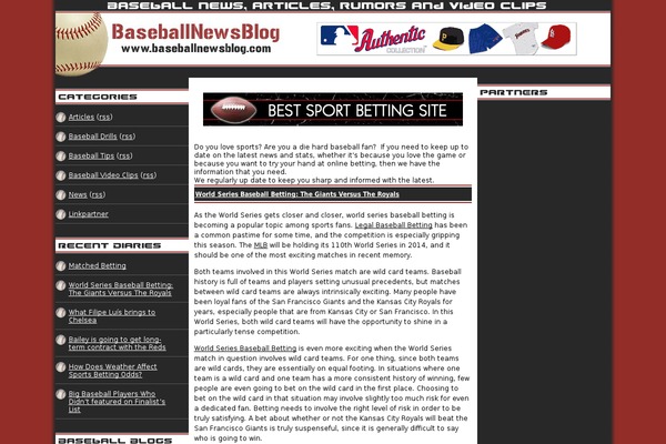 baseballnewsblog.com site used Hiperminimalist