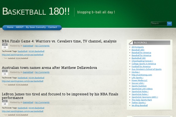 basketball180.com site used Arclite