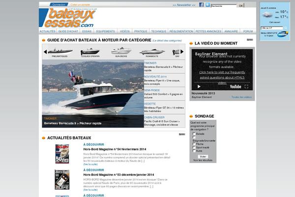 Bateaux website example screenshot