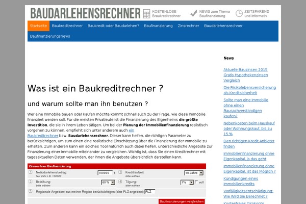 baudarlehensrechner.eu site used Bdr