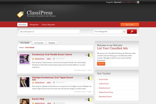 ClassiPress theme site design template sample