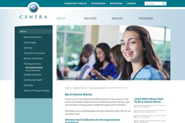 beacentranurse.com site used Centra