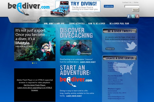 beadiver.com site used Be-a-diver-2010