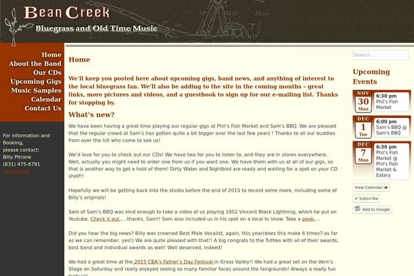 beancreekbluegrass.com site used Beancreek