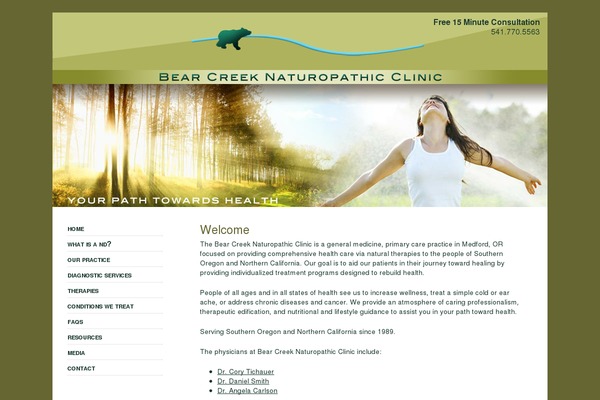 bearcreekclinic.com site used Yootheme-bearcreek