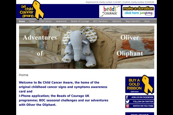 bechildcanceraware.org site used Bcca