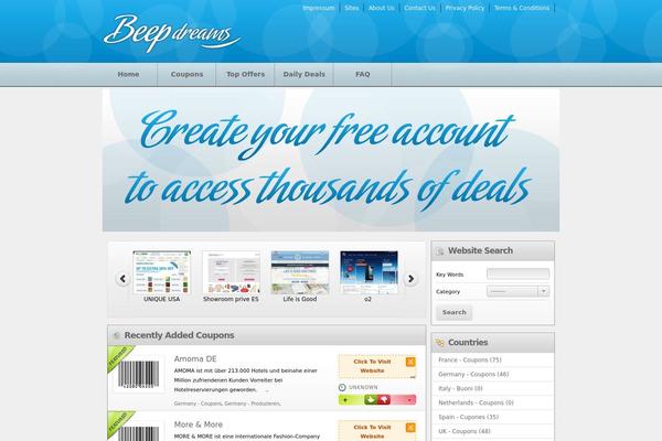 beepdreams.com site used Couponpress
