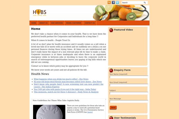 Healthyblog theme site design template sample