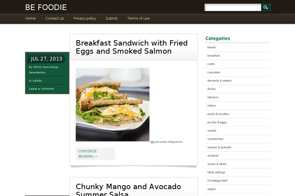 befoodie.net site used Infosource