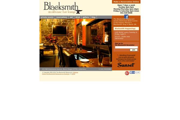 bendblacksmith.com site used Blacksmith