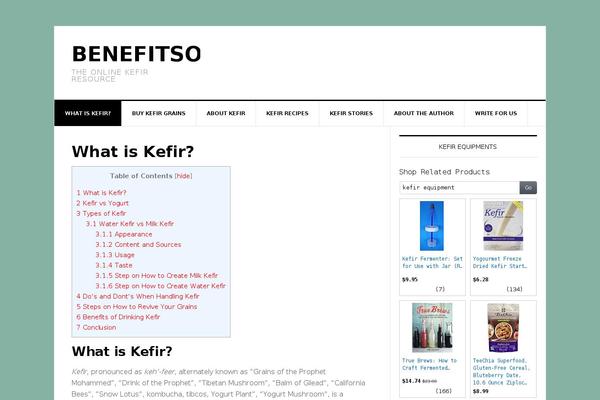 benefitsofkefir.com site used Insights