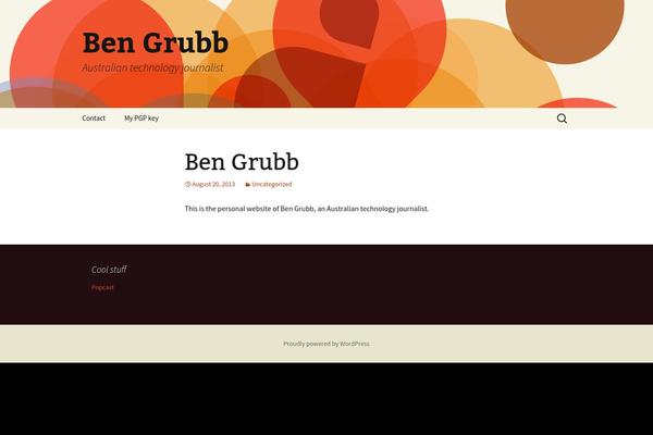bengrubb.com site used Twenty Thirteen