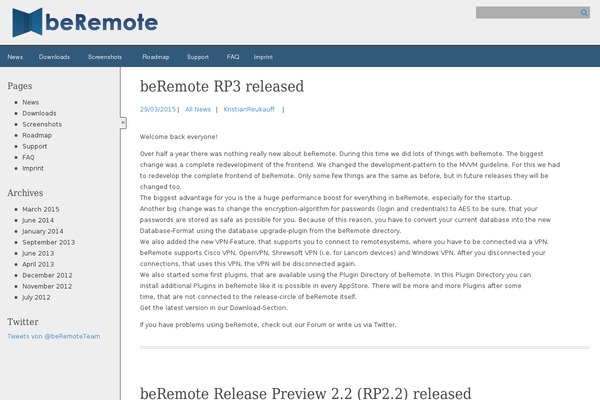 beremote.net site used Docu