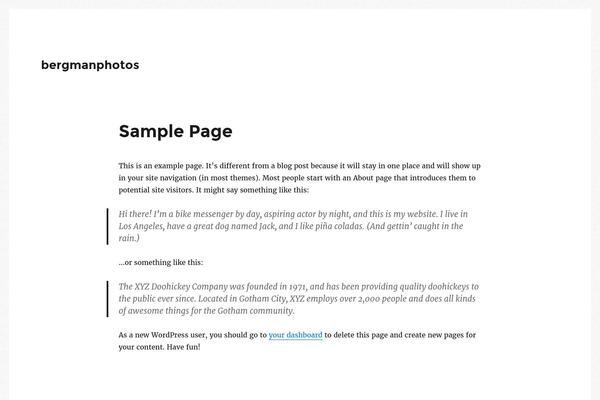 Twenty Fifteen theme site design template sample