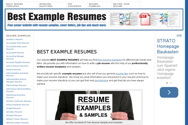 WordPress website example screenshot