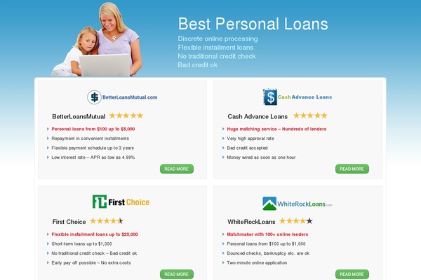 bestratedpersonalloans.com site used Newloantheme1