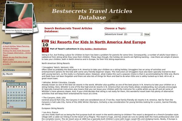 Travelogue theme site design template sample