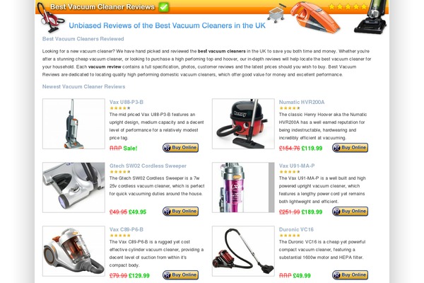bestvacuumreviews.co.uk site used Vacuums