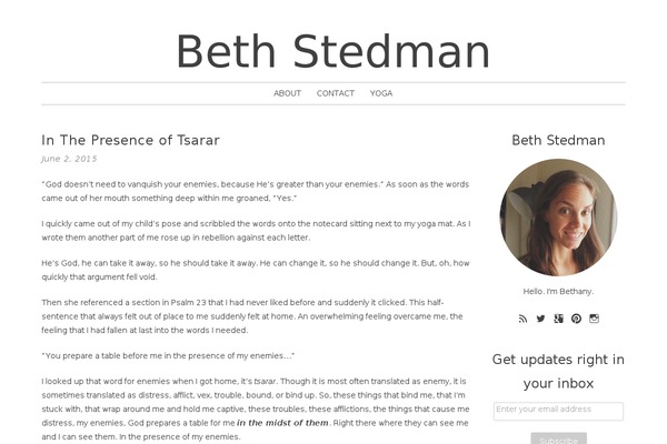 bethstedman.com site used Glammy-package