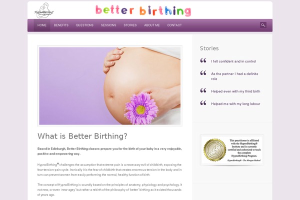 betterbirthing.co.uk site used Dejavu