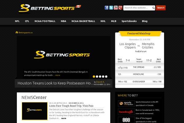 bettingsports.ca site used Bettingsports