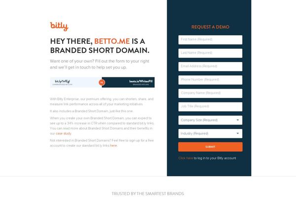 betto.me site used Bitly
