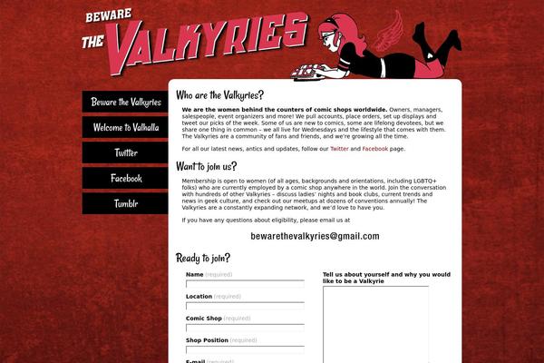 bewarethevalkyries.com site used Bewarethevalkyries