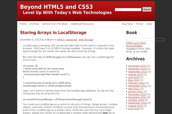 beyondhtml5andcss3.com site used Html5css3