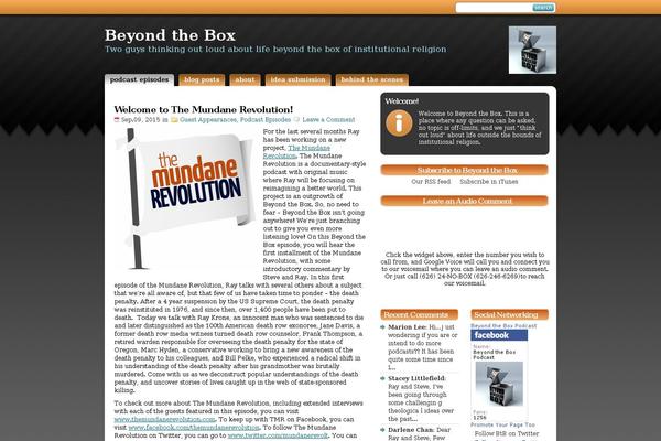 beyondtheboxpodcast.com site used Studiopress_orange