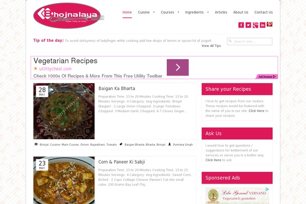 Blossom-recipe theme site design template sample