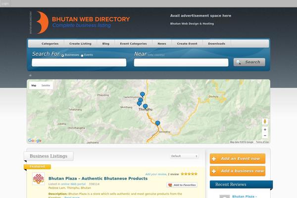 bhutandirectory.com site used Appthemes.vantage.v1.2.1