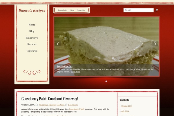 biancasrecipes.com site used Cookingbook