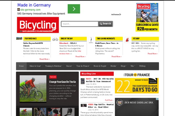 bicycling.co.za site used Tf-master
