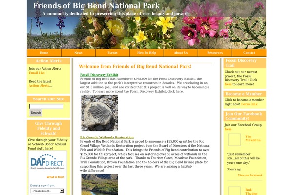 bigbendfriends.org site used Spring