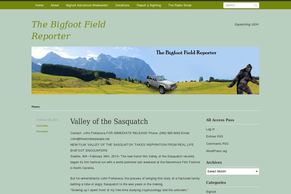 bigfootfieldreporter.com site used Rumput-hijau