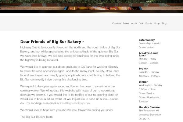 bigsurbakery.com site used Bigsurbakery