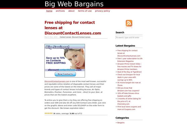 bigwebbargains.com site used Copyblogger