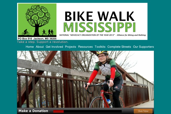 bikewalkmississippi.org site used Progress