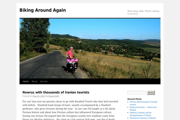 bikingaroundagain.com site used Bikingaroundagain