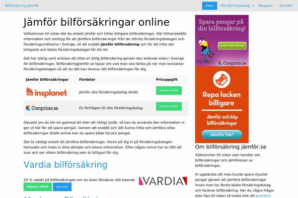 bilforsakringjamfor.se site used Bilfjam